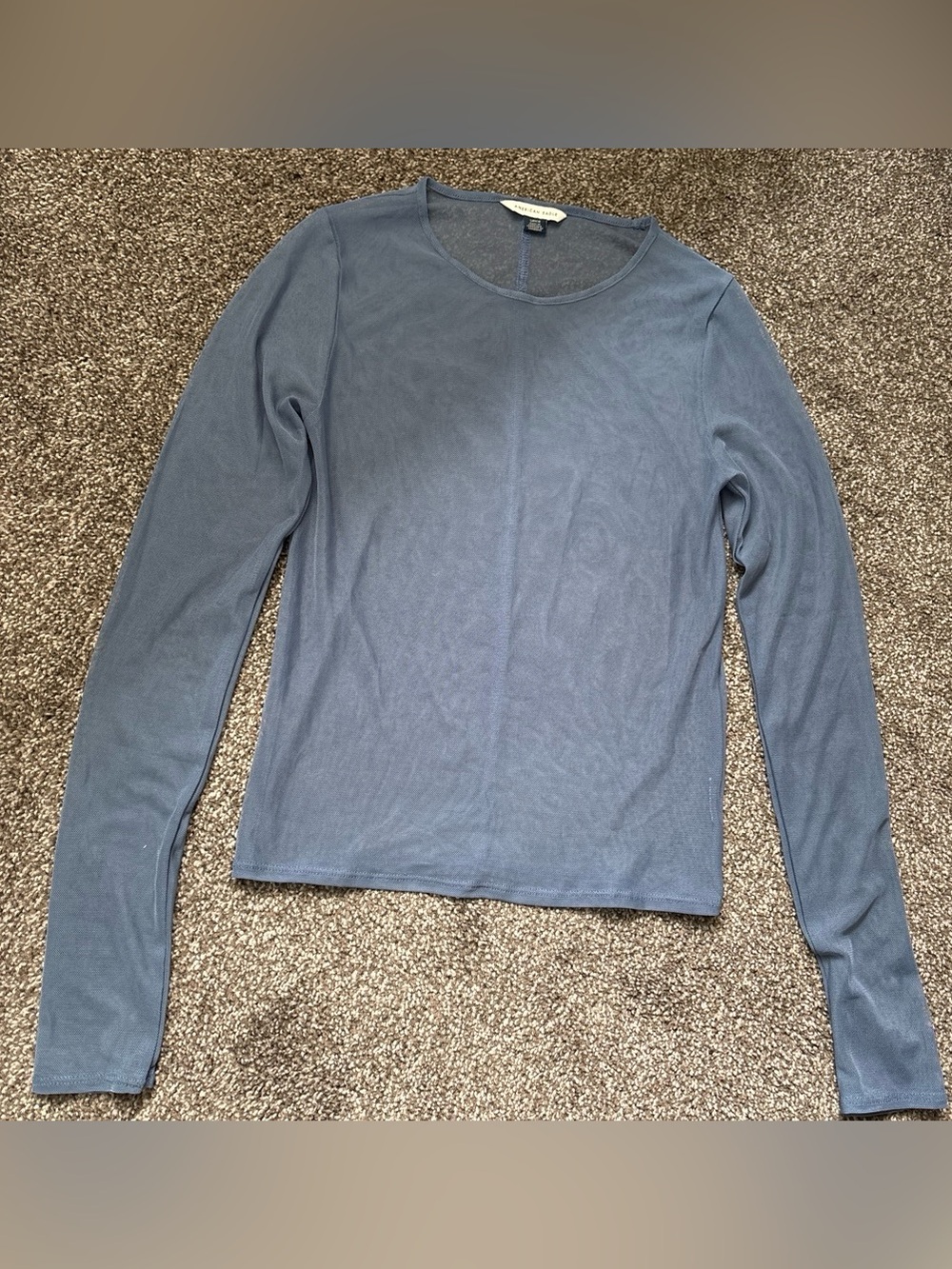 American Eagle Outfitters Long-Sleeve Crewneck Top in Slate Blue
